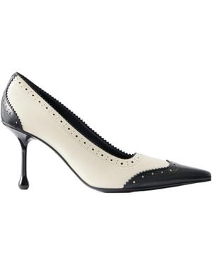 Jimmy Choo Two-Tone Leather Court Shoes - White
