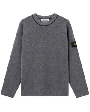 Stone Island Loose-Fit Crewneck Jumper With Raglan Sleeves - Grey