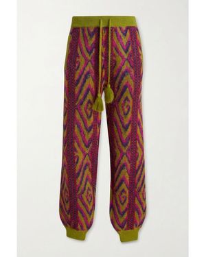 Gucci Patterned Jacquard Drawstring Pants - Red
