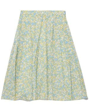 Prada Full Floral Print Re-Nylon Skirt - Green