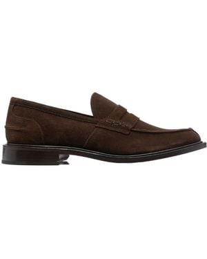 Tricker's James Suede Penny Loafers - Brown