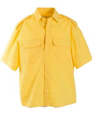Neil Barrett Short-Sleeve Cotton Shirt - Yellow