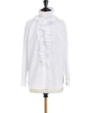 Dior Blouse With Removable Ruched Collar - White