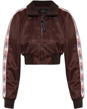 Etro Contrasting Band Cropped Sweatshirt - Red