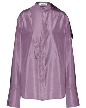 Valentino Pussy Bow Long-Sleeved Shirt - Purple