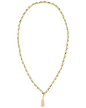 Alanui Two-Toned Embellished Crochet Necklace - Metallic