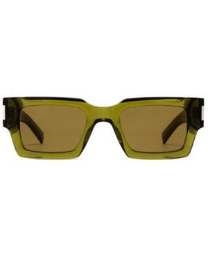 Saint Laurent Eyewear Sl 572 Rectangular Sunglasses - Green