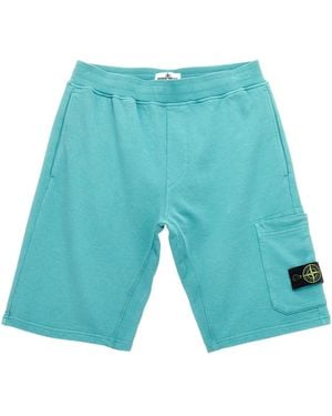 Stone Island Junior Logo Badge Bermuda Shorts - Blue