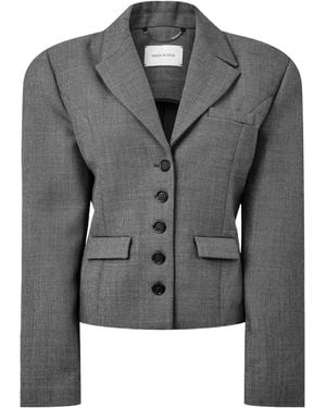 Magda Butrym Cropped Fitted Blazer - Grey