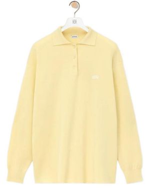 Loewe Long-Sleeve Polo Knitted Top - Yellow