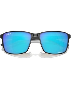 Ray-Ban Rb3721 Rectangle-Frame Sunglasses - Blue