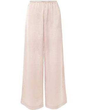 Leset Soft Satin Wide-Leg Trousers - Pink