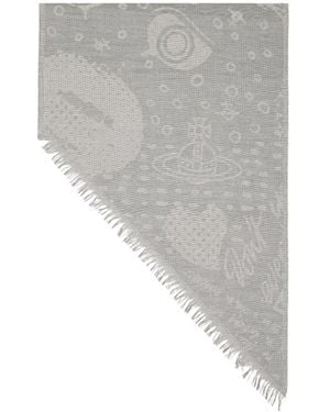 Vivienne Westwood Patterned Scarf - Grey
