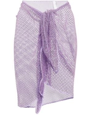 Jonathan Simkhai Doris Embellished Mesh Beach Cover-Up - Purple