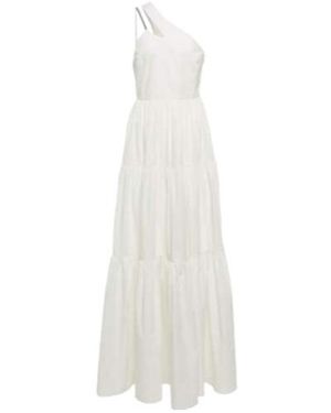 Brunello Cucinelli Embellished One-Shoulder Maxi Dress - White