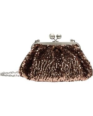 Weekend by Maxmara Targa Sequin-Embellished Shoulder Bag - Brown
