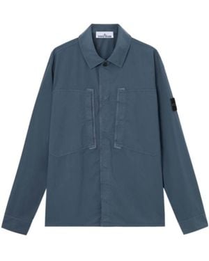 Stone Island Comfort-Fit Zip-Up Overshirt With Chest Pockets - Blue