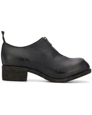 Guidi Pl0 Front Zip Loafers - Black