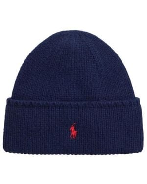 Polo Ralph Lauren Pony Embroidered Beanie Hat - Blue