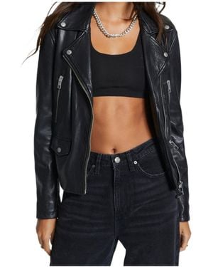 Ksubi Long-Sleeved Leather Jacket - Black