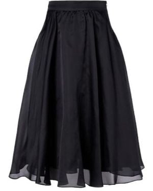 Max Mara Silk Midi Skirt - Blue