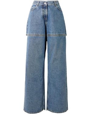 The Attico Cutout Panelled Boyfriend Jeans - Blue