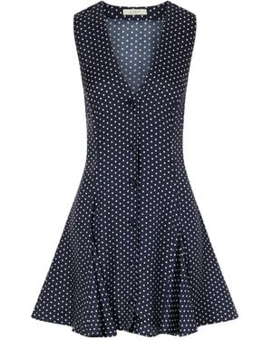 Doen V-Neck Polka Dot Dress - Blue
