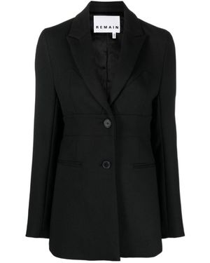 REMAIN Birger Kenja Sing-Breasted Blazer - Black