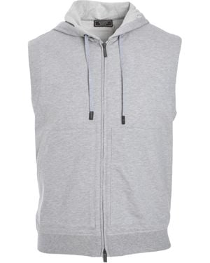 Peserico Sleeveless Hoodie - Gray