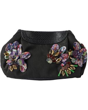 Dries Van Noten Embroidered Clutch Bag - Black
