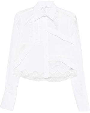 Ermanno Scervino Lace-Detail Ruffled Shirt - White