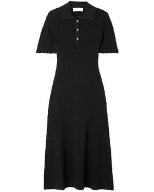 Sea Pointelle-Knit Midi Dress - Black