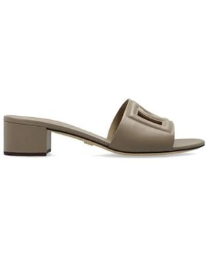 Dolce & Gabbana Cut-Out Logo Detailed Slides - Multicolour