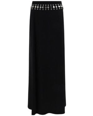 Rabanne High-Waist Eyelet Detaiiled Maxi Skirt - Black