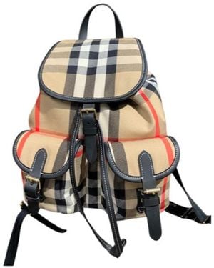 Burberry Plaid Backpack - White