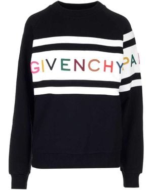 Givenchy Logo Embroidered Hoodie - Black