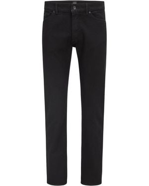 BOSS Solid Colour Straight Leg Jeans - Black