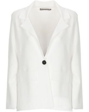 D.exterior Single-Breasted Blazer - White