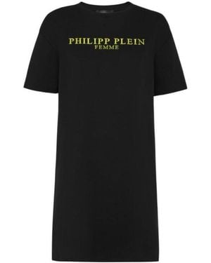 Philipp Plein Logo Details T-Shirt Dress - Black