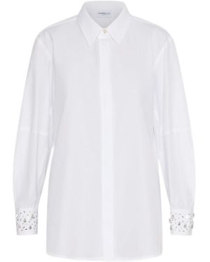Marella Embroidered Cotton Shirt - White