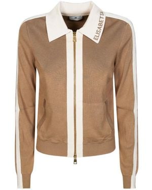Elisabetta Franchi Shiny Bands Knit Jacket - Brown