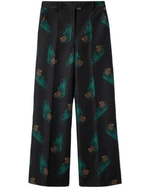 La DoubleJ Let Loose Floral-Print Pants - Green