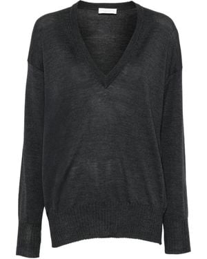 Roberto Collina Long-Sleeved Ribbed Sweater - Black