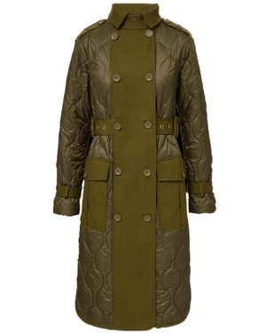Veronica Beard Quilted Removable-Dickey Coat - Green