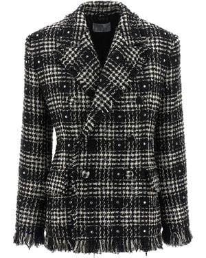 GIUSEPPE DI MORABITO Rhinestone Tweed Jacket - Black