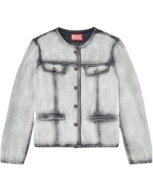 DIESEL De-Grafy-Fsi Buttoned Denim Jacket - Gray