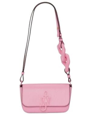 JW Anderson Jw Anderson Logo Plaque Anchor Chain Shoulder Bag - Pink