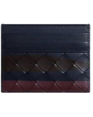 Bottega Veneta Intrecciato Credit Card Case - Blue