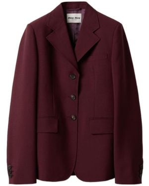Miu Miu Single-Breasted Kid Mohair Jacket in Black | Lyst