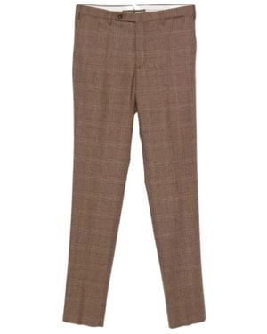 Incotex Check Pants - Brown
